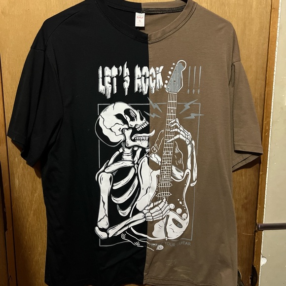 ROMWE Other - ROMWE Black and Brown Skeleton Graphic Tee